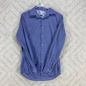 joseph abboud long sleeve button up blue checkered mens size small